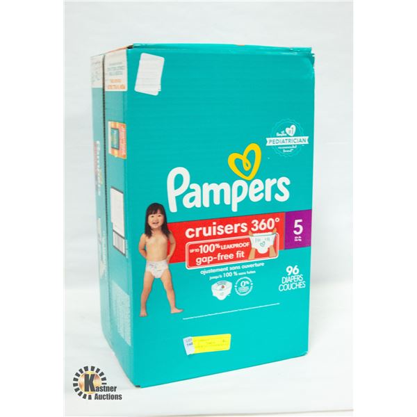 CASE OF 96 SIZE 5 PAMPERS DIAPERS