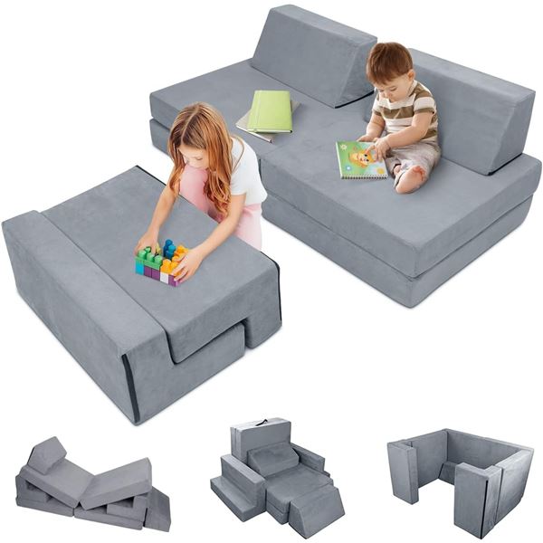 BRAND NEW DREAMANIA 7PCS KIDS PLAY COUCH - GREY
