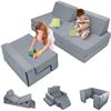 Image 1 : BRAND NEW DREAMANIA 7PCS KIDS PLAY COUCH - GREY