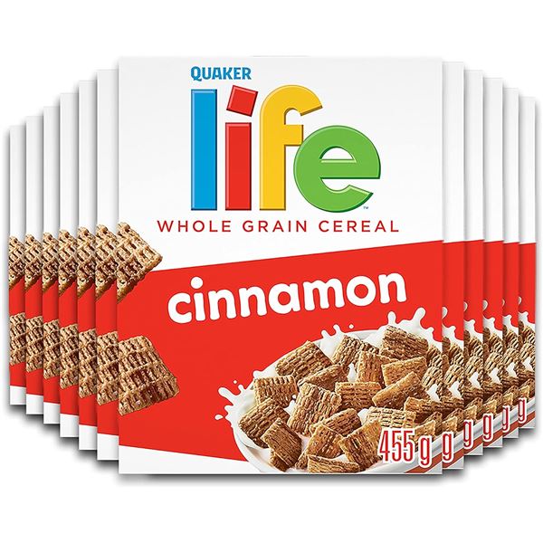 NEW CASE OF 12 QUAKER LIFE CINNAMON CEREAL