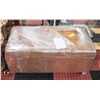 Image 1 : BAILIFF SEIZURE- BROWN UPHOLSTERED STORAGE OTTOMAN