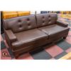 Image 1 : BAILIFF SEIZURE- BROWN LEATHER SOFA