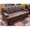 BAILIFF SEIZURE- BROWN LEATHER SOFA