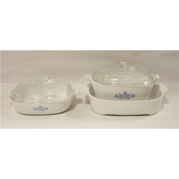 CORNINGWARE CORN FLOWER CASSEROLE DISHES 5PCS