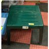 Image 1 : BAILIFF SEIZURE- GREEN PLASTIC OUTDOOR TABLE