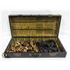 Image 2 : ASIAN VINTAGE CHESS SET IN WOOD CHEST X-LARGE