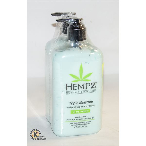 2 PACK HEMPZ TRIPLE MOISTURE HEMP OIL SEED 500ML