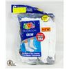 Image 1 : WHITE CREW SOCKS 12-16 SIZE 6-PACK FRUIT OF LOOM