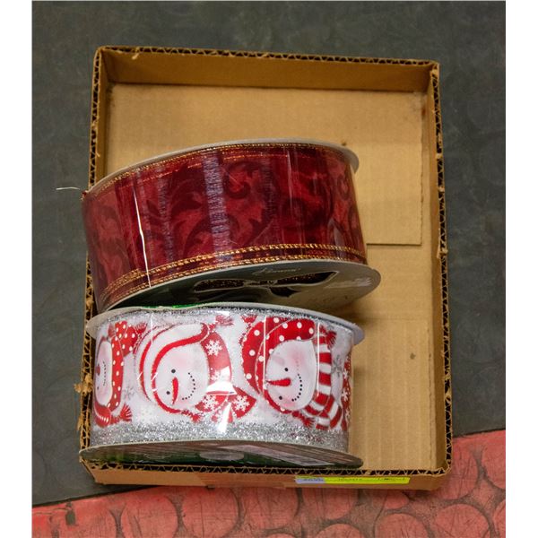 CHRISTMAS RIBBON WIRED EDGE 45/50YD 2PCS NEW