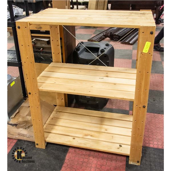 BAILIFF SEIZURE- WOODEN 3 TIER UTILITY SHELF