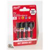 Image 1 : MILWAUKEE IMPACT MAGNETIC NUT DRIVER SET 4PC