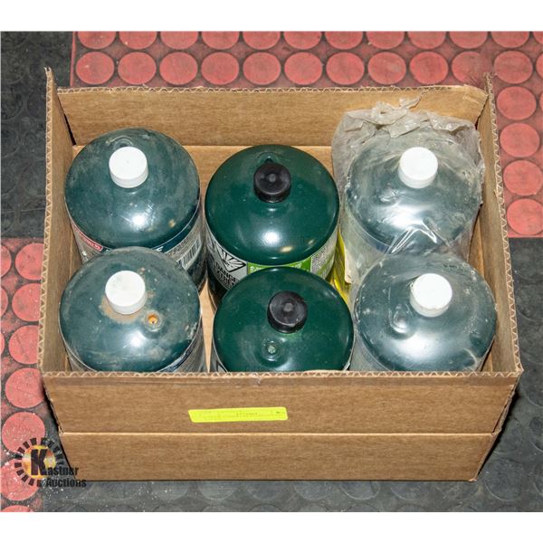 LOT OF 6 MINI GREEN PROPANE TANKS