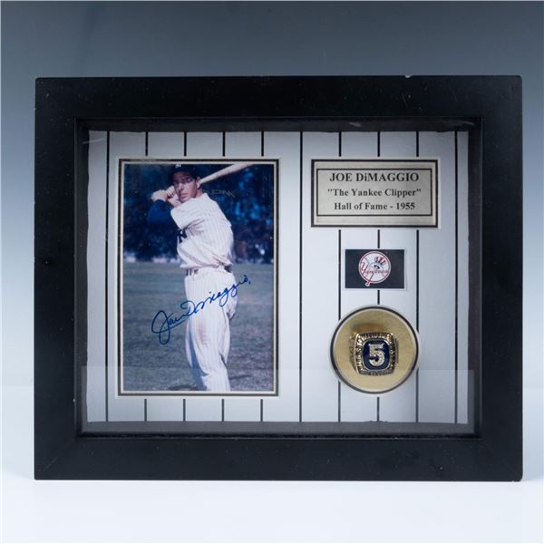 HOF Joe DiMaggio MVP Replica Ring Shadowbox