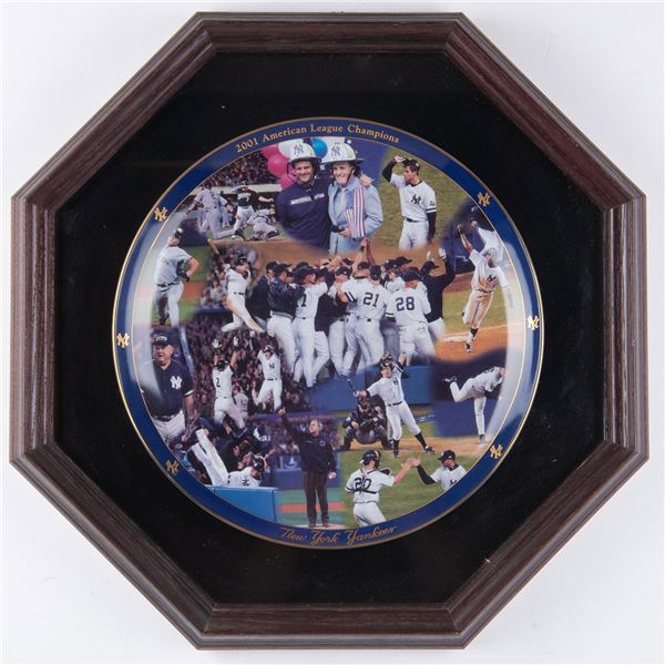 2001 NY Yankees Porcelain Collector Plate Framed