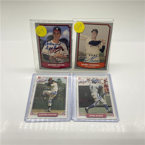 4pc Autographed Baseball Card Grouping