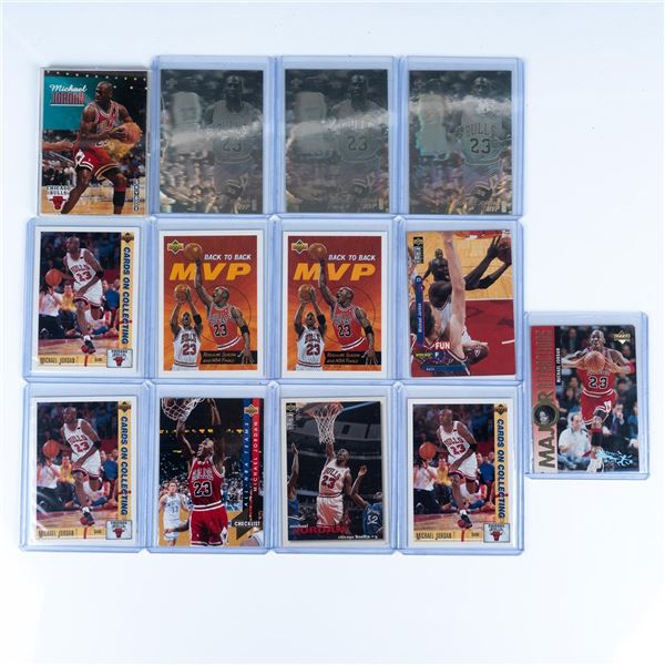 13pc Michael Jordan Trading Card Grouping