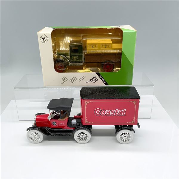 2pc Vintage Ertl Die Cast Automobile Coin Banks