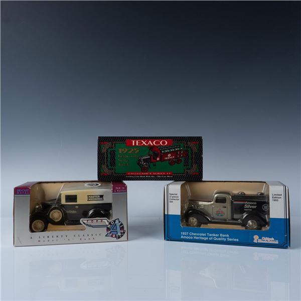 3pc Model Car Coin Banks from Amoco, Texaco & True Value