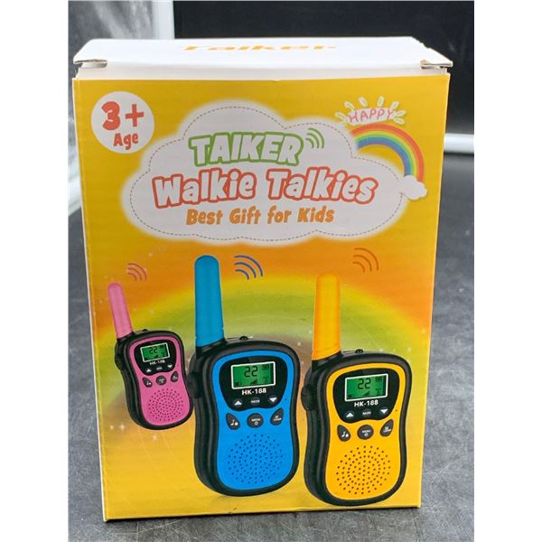 Walkie Talkies 3pk for Kids- 3mile range, 99 phone codes, LCD display, flashlight, battery operated,