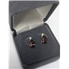 Image 3 : 10K Yellow Gold Garnet 1.45Ct & Dia Earrings, Made in Canada, Suggested Retail Value $320