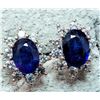 Image 1 : Silver Sapphire 2Ct & Cz Earrings, Suggested Retail Value $240