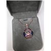 Image 8 : Silver 18.5G Pefume Bottle Color Stone With Cz Necklace, Suggested Retail Value $600
