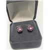 Image 4 : Silver Ruby & Cz Earrings, Suggested Retail Value $120