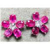 Image 1 : Silver Ruby 4Ct Earrings, Suggested Retail Value $240