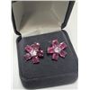 Image 4 : Silver Ruby 4Ct Earrings, Suggested Retail Value $240