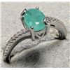 Image 3 : Silver Emerald 1Ct And Cz Ring, Suggested Retail Value $160