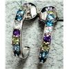 Image 1 : Silver Genuine Multi Gemstone Earrings, Suggested Retail Value $160