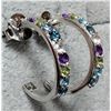 Image 2 : Silver Genuine Multi Gemstone Earrings, Suggested Retail Value $160