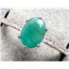 Image 2 : Silver Emerald 0.75Ct And Cz Ring, Suggested Retail Value $160