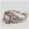 Image 3 : Silver Amethyst Ring (~Size 5)(Ring is resizable for $40) (~length 0 inches), Suggested Retail Value