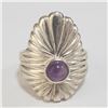 Image 1 : Silver Amethyst Ring (~Size 6.5)(Ring is resizable for $40) (~length 0 inches) (~weight 8.38g), Sugg