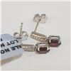 Image 2 : Silver Garnet(0.75ct) Earrings (~Size 0) (~length 0 inches), Suggested Retail Value $100