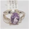 Image 1 : Silver Amethyst Ring (~Size 4)(Ring is resizable for $40) (~length 0 inches), Suggested Retail Value
