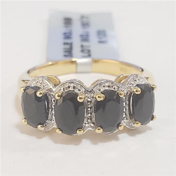 Silver Sapphire(3.5ct) Ring (~Size 7)(Ring is resizable for $40) (~length 0 inches) (~weight 3.95g),