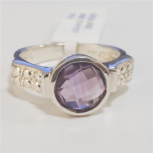 Silver Amethyst Ring (~Size 7)(Ring is resizable for $40) (~length 0 inches) (~weight 4.21g), Sugges