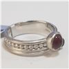 Image 2 : Silver Garnet(0.75ct) Ring (~Size 8)(Ring is resizable for $40) (~length 5 inches) (~weight 5.09g), 