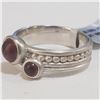 Image 3 : Silver Garnet(0.75ct) Ring (~Size 8)(Ring is resizable for $40) (~length 5 inches) (~weight 5.09g), 
