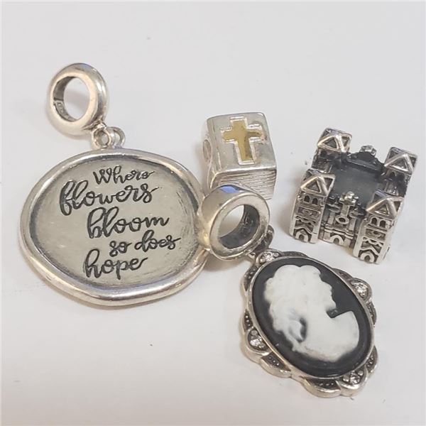 Silver Pack Of 4 Pandora Beads (~Size 0) (~length 0 inches) (~weight 13.5g), Suggested Retail Value 