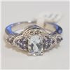 Image 1 : Silver Blue Topaz Tanzanite Ring (~Size 7)(Ring is resizable for $40) (~length 0 inches) (~weight 5.