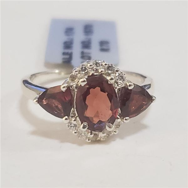 Silver Garnet(2.95ct) Ring (~Size 7)(Ring is resizable for $40) (~length 0 inches), Suggested Retail