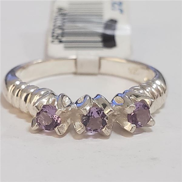 Silver Amethyst Ring (~Size 8)(Ring is resizable for $40) (~length 0 inches) (~weight 3.42g), Sugges