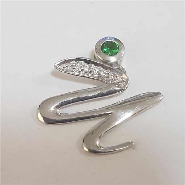 Silver Cubic Zirconia Pendant (~Size 0) (~length 0 inches), Suggested Retail Value $100