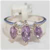 Image 1 : Silver Amethyst Ring (~Size 7)(Ring is resizable for $40) (~length 0 inches) (~weight 5.05g), Sugges