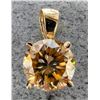 Image 1 : 14K Yellow Gold 1.44G Yellow Moissanite 2.6Ct Pendant, Made in Canada, Appraised Retail $1435
