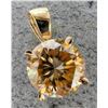 Image 2 : 14K Yellow Gold 1.44G Yellow Moissanite 2.6Ct Pendant, Made in Canada, Appraised Retail $1435