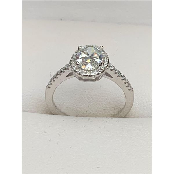 1.40 CT GRA CERTIFIED OVAL CUT MOISSANITE STONE VVS D COLOR SET IN 925 SILVER RING RETAIL VALUE $1,2